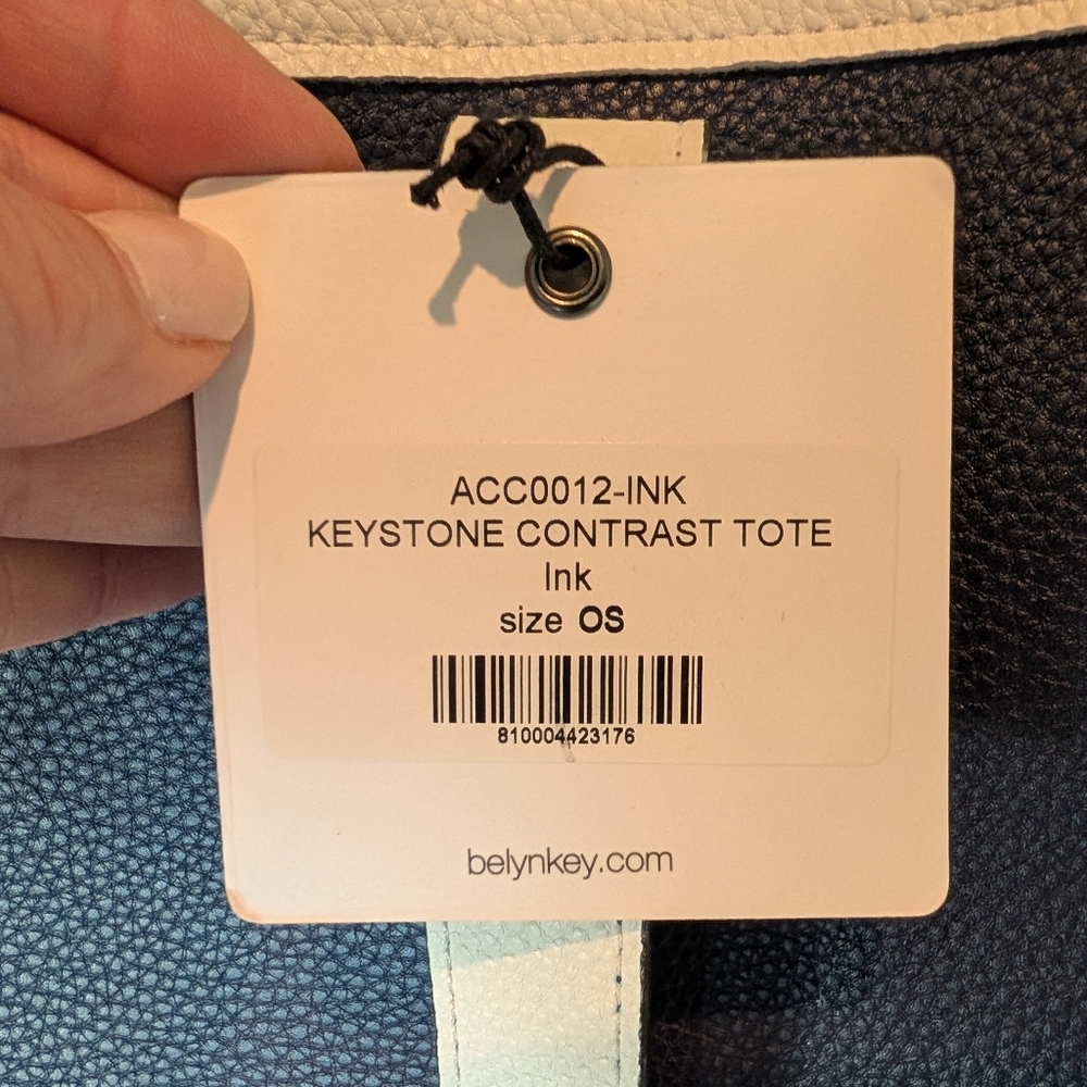 Keystone Contrast Tote- Navy Blue & White - Picture 5 of 7